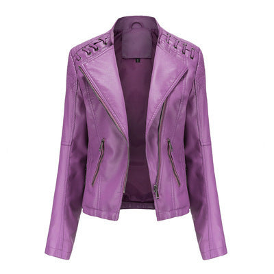 Women's Leather Jackets (Slim Leather Jackets Ladies Motorcycle Suits)
