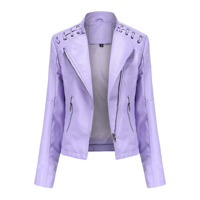 Women's Leather Jackets (Slim Leather Jackets Ladies Motorcycle Suits)