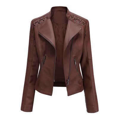 Women's Leather Jackets (Slim Leather Jackets Ladies Motorcycle Suits)