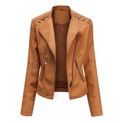 Women's Leather Jackets (Slim Leather Jackets Ladies Motorcycle Suits)
