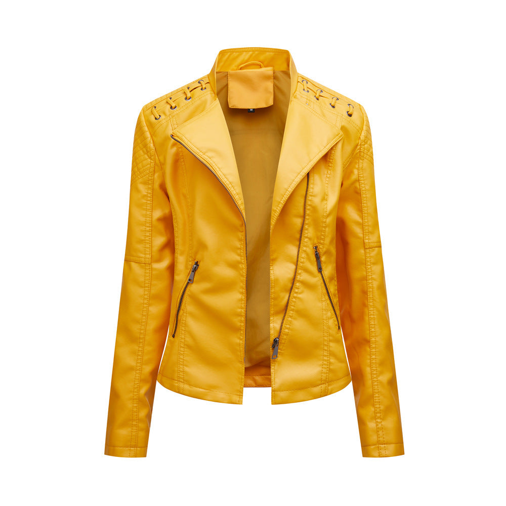 Women's Leather Jackets (Slim Leather Jackets Ladies Motorcycle Suits)
