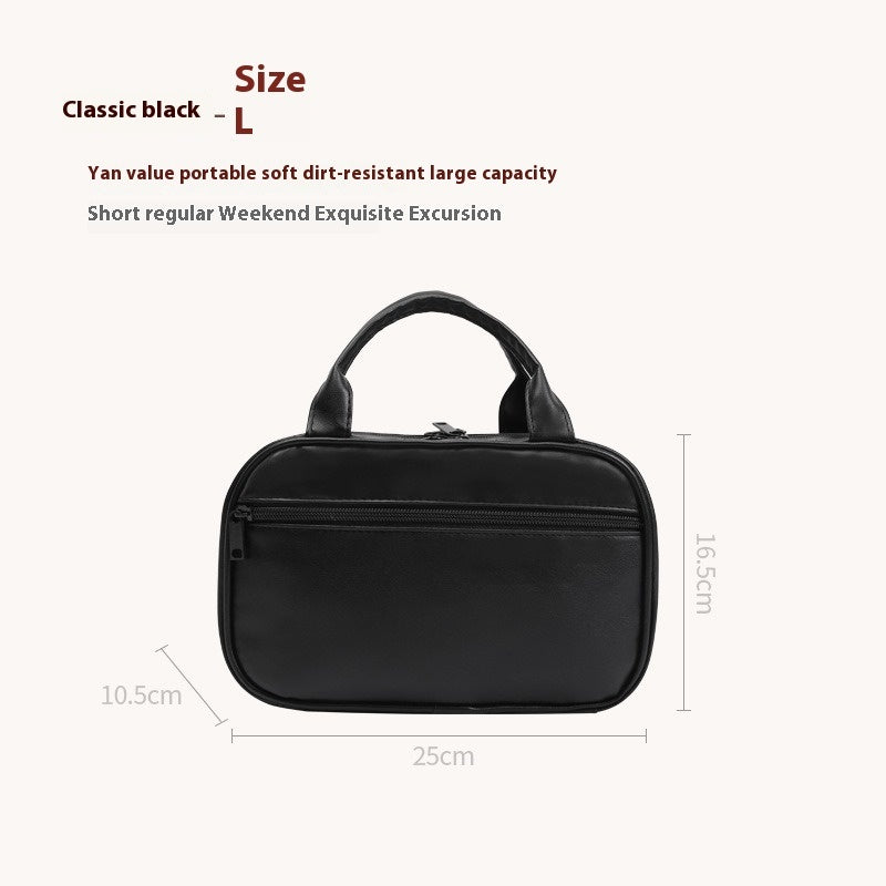 New Portable Cosmetic Bag With Handle Large Capacity Waterproof Make-up Toiletries Handbag For Women