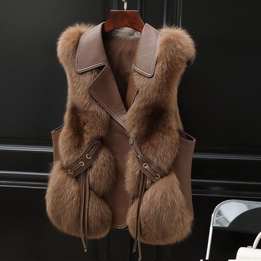 Fur Vest Short Coat Autumn And Winter New Patchwork Winter For Female