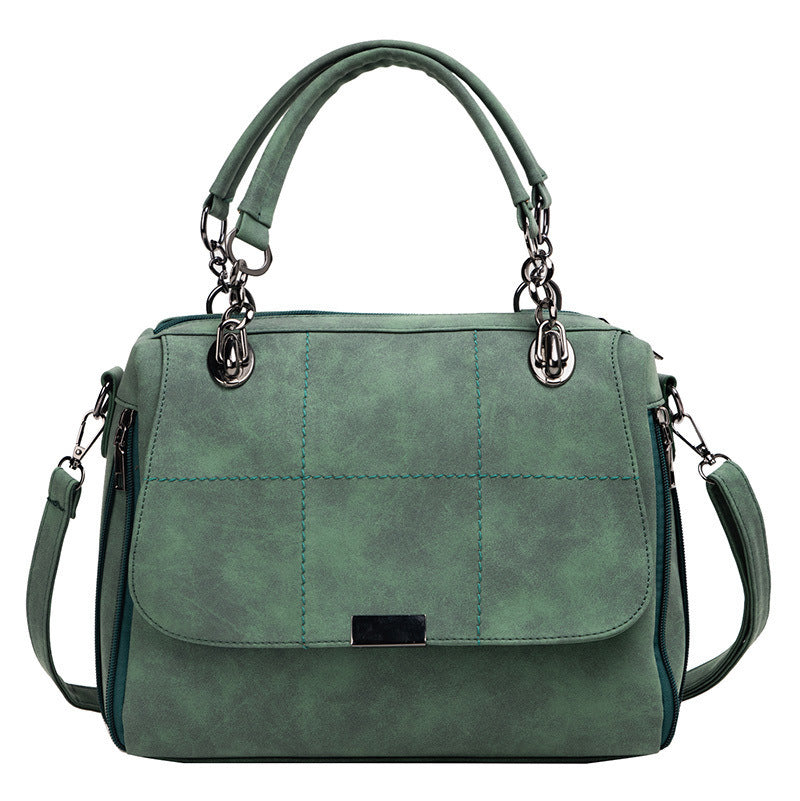 Matte Women Scrub PU Leather Boston Bag for Travel