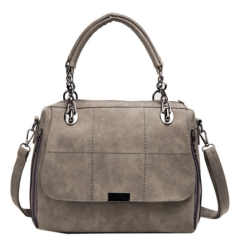 Matte Women Scrub PU Leather Boston Bag for Travel