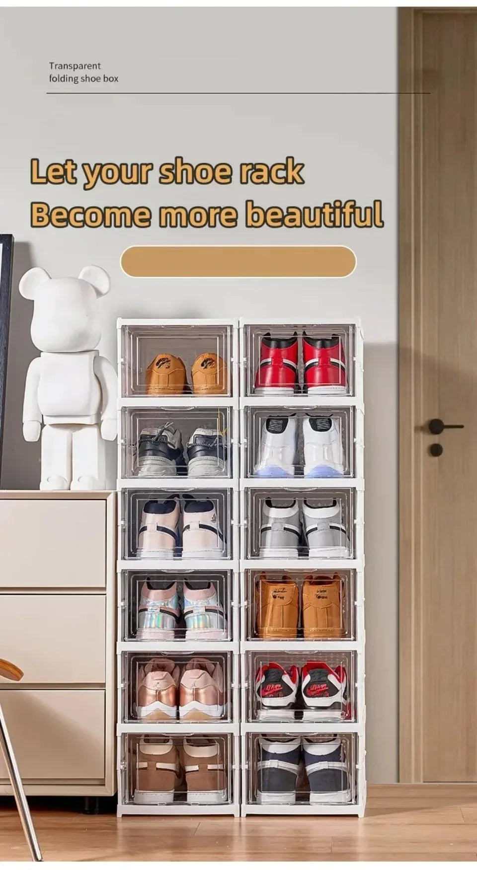 Foldable Shoe Racks Multi Layer Dustproof Storage Organizers Box