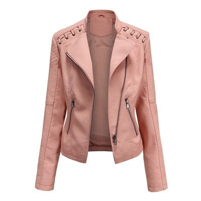 Women's Leather Jackets (Slim Leather Jackets Ladies Motorcycle Suits)