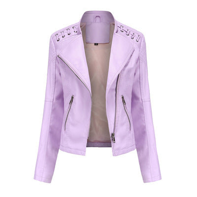 Women's Leather Jackets (Slim Leather Jackets Ladies Motorcycle Suits)