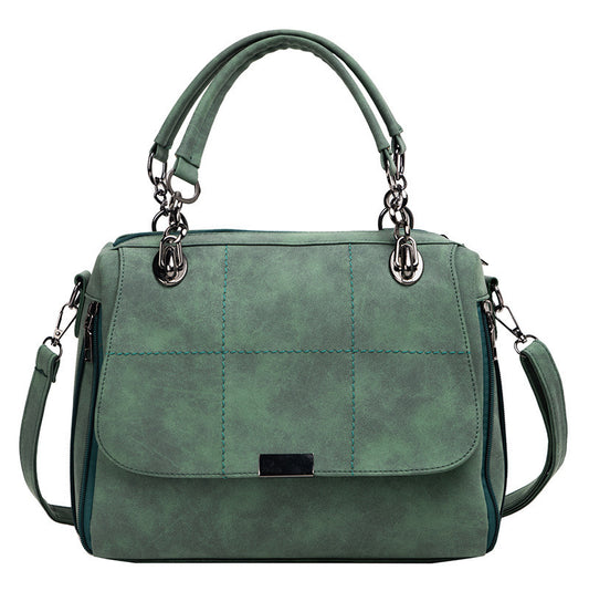 Matte Women Scrub PU Leather Boston Bag for Travel