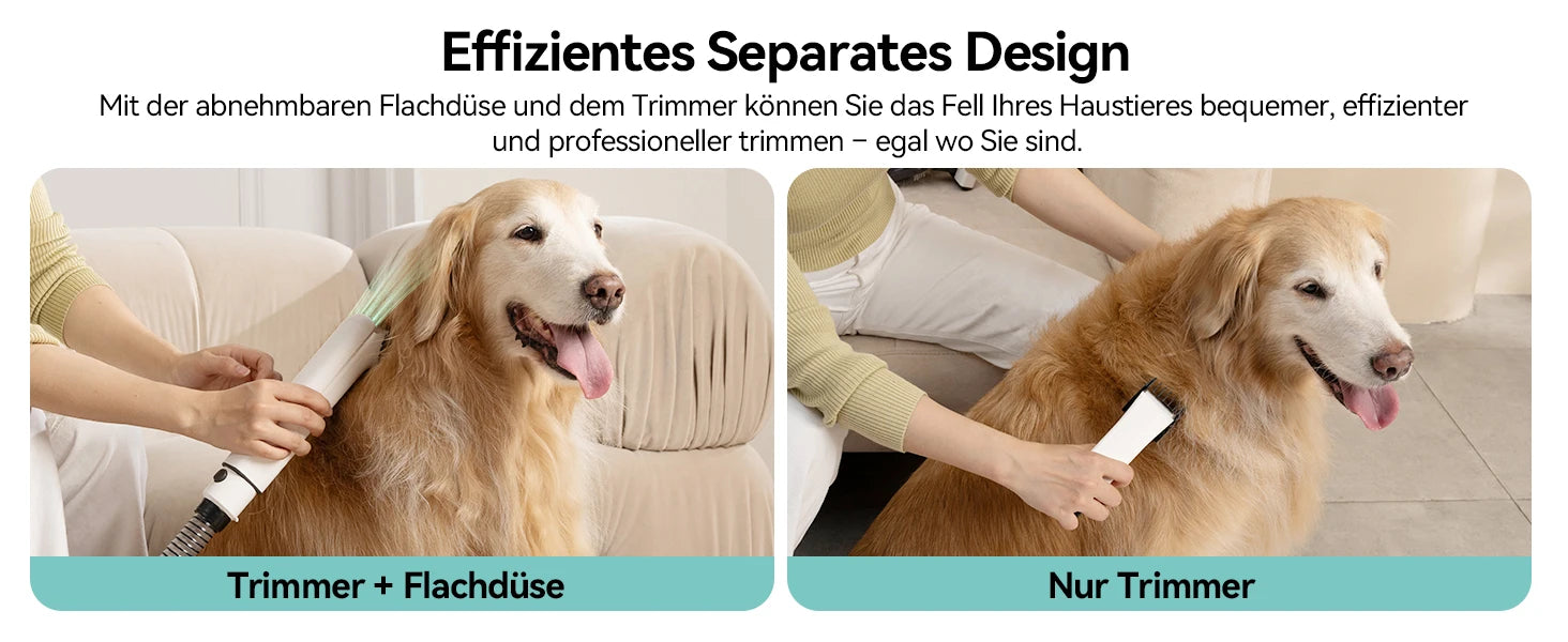 Amicura P1 Vacuum Cleaner & Hair Dryer 15kpa, Pet Grooming Set Adjustable Speed and Temperature, 5 Proven Care Tools Dog Clipper