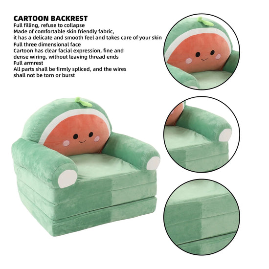 Cartoon Foldable Kids Sofa Kids Foldable Sofa Bed Humanize Washable Wide Armrest Comfortable for Living Room Children Foldable