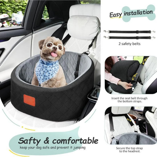 Pet Car Bed for Dogs, Travel -Purpose Dog Seat Pad, Car Dog Box, Portable Dog Bed for Car, Comfortable Travel Pet Cushion