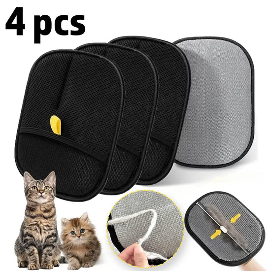 Pet Hair Cleaning Removal Gloves Pet Double-sided Grooming Glove Reusable Tool Sofa Carpets Cat Dog Hair Cleaning Tools 1~4pcs