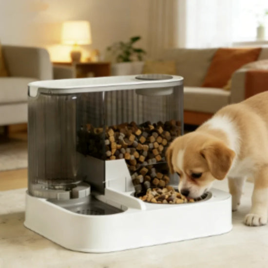 Automatic Feeder for Cats And Dogs with Water Fountain Large Food Storage Dispenser Pet Bowl Accessory for Puppies And Kittens