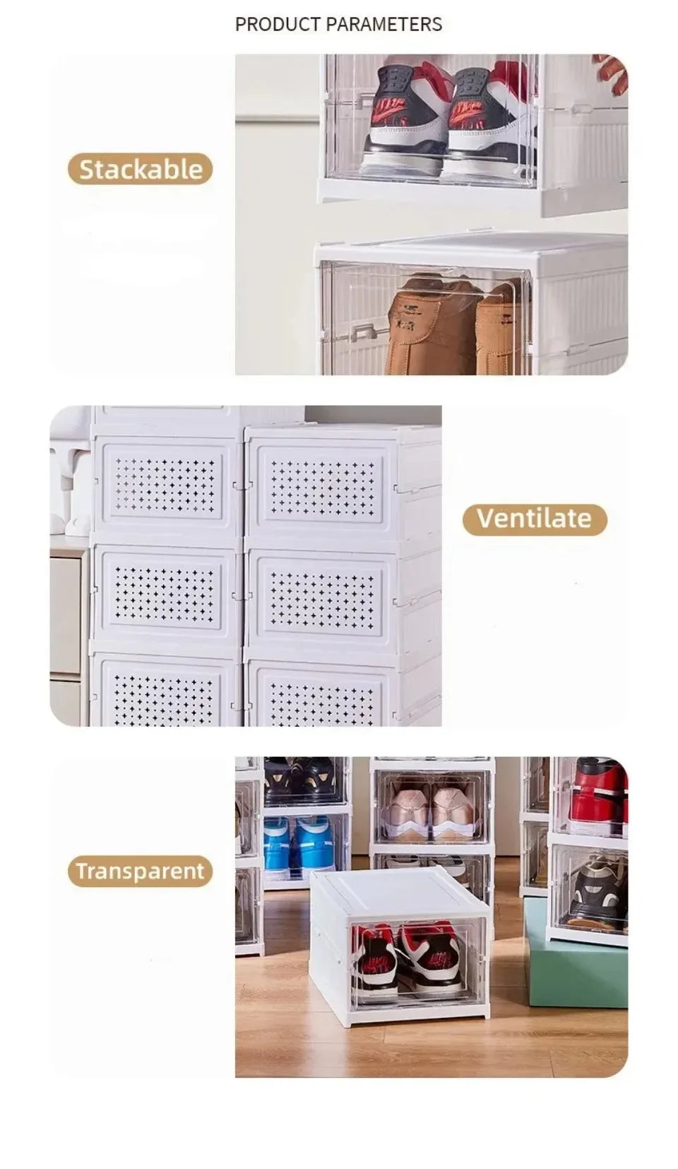 Foldable Shoe Racks Multi Layer Dustproof Storage Organizers Box