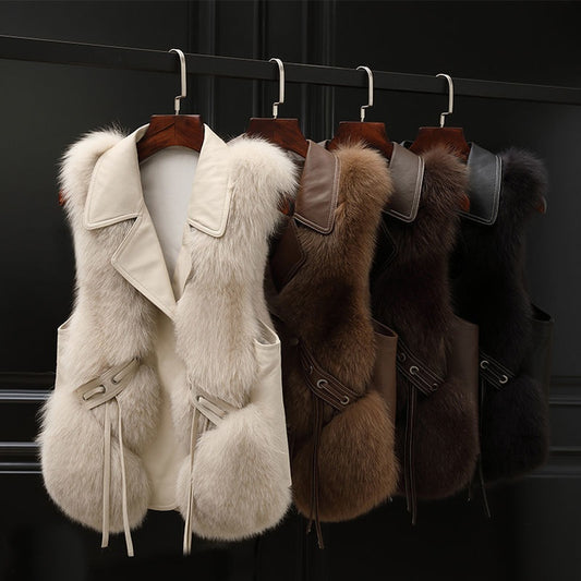 Fur Vest Short Coat Autumn And Winter New Patchwork Winter For Female