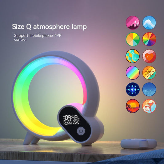 Creative Q Light Analog Sunrise Digital Display Alarm Clock Bluetooth Audio Intelligent Wake-up Light